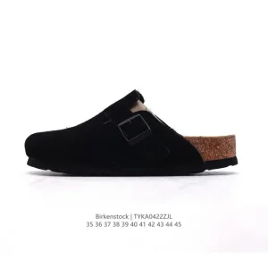 Birkenstock Boston Suede Shearling Leather Slip-On Shoes