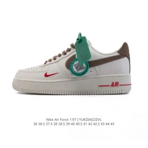 Nike Air Force 7 Low White Leather Platform Sneakers with Bubble Air Cushion