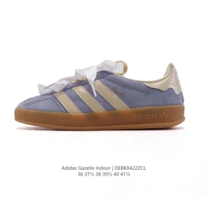 Adidas Originals Gazelle Indoor Retro Leather Sneakers with Gum Sole