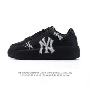 MLB Chunky Liner Mid Retro Streetwear Leather Sneakers