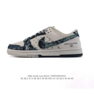 Nike Dunk Low Retro Louis Vuitton Collaboration Vintage Basketball Skate Shoes