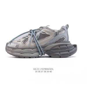 Gg Cc Luxury Chunky Sneakers for Women with Double Laces and Elevated Sole