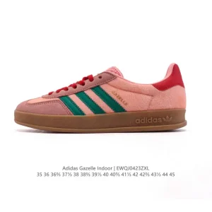 Adidas Originals Gazelle Indoor Retro Leather Sneakers with Gum Sole
