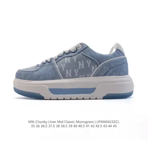 MLB Chunky Liner Mid Retro Streetwear Canvas Sneakers for Youth