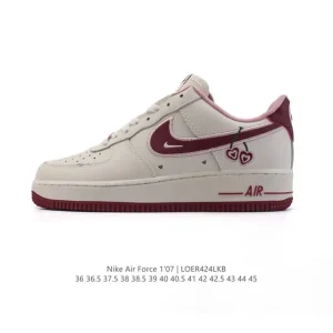 Nike Air Force 7 Low White Cherry Embroidered Low Top Sneakers