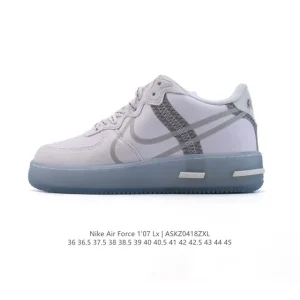 Nike Air Force 1 React QS Low Top Sneaker with Cushioning and Thick Sole