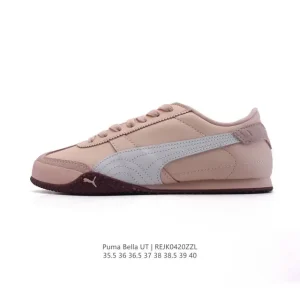PUMA Bella Ut Leather Low Top Lifestyle Shoes with Softfoam+ Insole