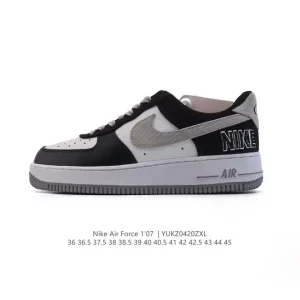 Nike Air Force 7 Low White Leather Cushioning Thick Sole Casual Shoes