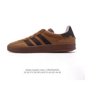 Adidas Originals Gazelle Indoor Retro Leather Sneakers with Gum Sole
