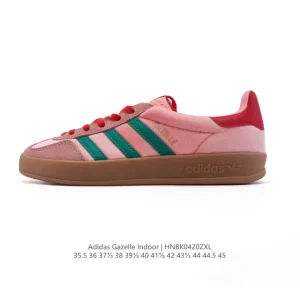 Adidas Originals Gazelle Indoor Retro Leather Sneakers with Gum Sole