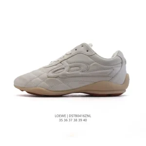 Loewe Ballet Runner Leather Fabric Sneaker Low Top Round Toe Lace Up