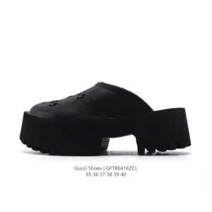 Gucci GG Canvas Slippers with Chunky Heel for Women