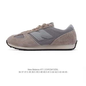 New Balance 471 Classic Retro Vintage Leather Gum Sole Sneakers for Men and Women