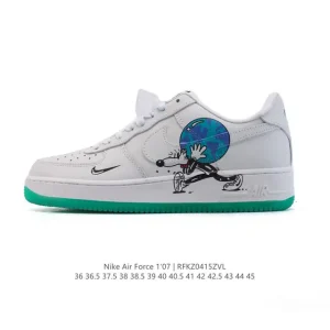 Nike Air Force 7 Low White Leather Casual Sneakers with Air Cushion