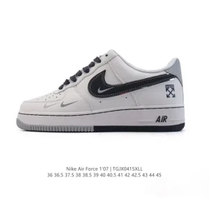 Nike Air Force 7 Low White Leather Sneakers with Air Cushion and Thick Sole