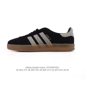 Adidas Originals Gazelle Indoor Retro Leather Sneakers with Gum Sole