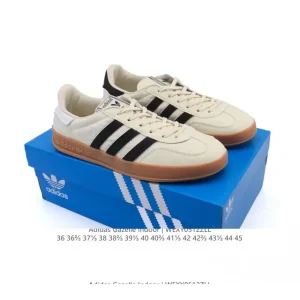 Adidas Originals Gazelle Indoor Retro Leather Sneakers with Gum Sole
