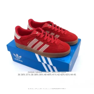 Adidas Originals Gazelle Indoor Retro Leather Sneakers with Gum Sole