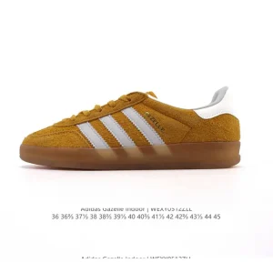 Adidas Originals Gazelle Indoor Retro Leather Sneakers with Gum Sole