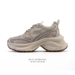 Gg Cc Luxury Chunky Sneakers for Women with 5cm Height Increase