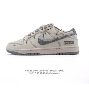 Nike Dunk Low Retro Vintage Basketball Shoes with Double Laces and Gum Sole