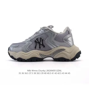 MLB Bigball Chunky NY 6cm Platform Sneakers for Men and Women