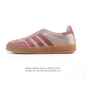 Adidas Originals Gazelle Indoor Retro Leather Sneakers with Gum Sole