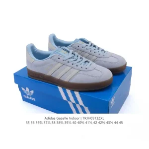 Adidas Originals Gazelle Indoor Retro Leather Sneakers with Gum Sole