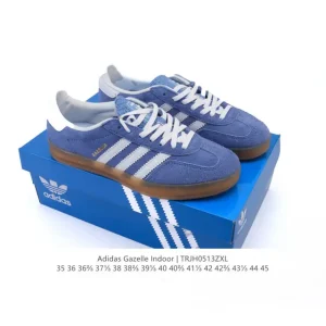 Adidas Originals Gazelle Indoor Retro Leather Sneakers with Gum Sole