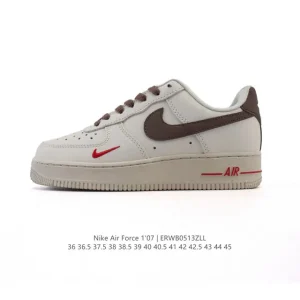 Nike Air Force 1 07 Low White Leather Sneakers with Air Cushioning