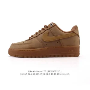 Nike Air Force 1 '07 Low White Leather Sneakers with Air Cushion