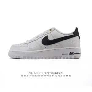 Nike Air Force 1 '07 Low White Leather Sneakers with Air Cushion
