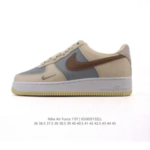 Nike Air Force 1 '07 Low White Leather Sneakers with Air Cushioning