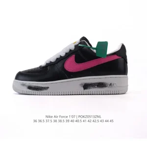 Nike Air Force 1 '07 Low White Leather Sneakers with Air Cushioning