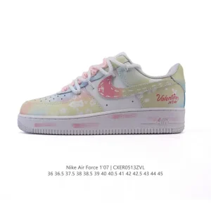 Nike Air Force 1 '07 Low White Sneakers with Air Cushion and Double Laces