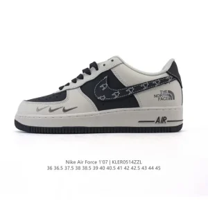 Nike Air Force 1 07 Low White Leather Sneakers with Air Cushion