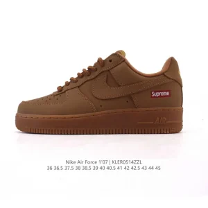 Nike Air Force 1 07 Low White Leather Sneakers with Air Cushioning