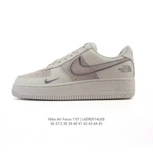 Nike Air Force 1 07 Low White Leather Sneakers with Air Cushioning