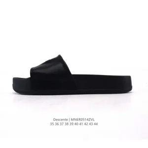Descente Modern Style Slide Sandals Black Comfortable Summer Slippers