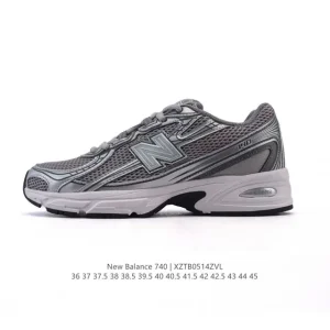 New Balance MR740 Vintage Grey Dad Shoe with Blue Accent