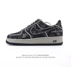 Louis Vuitton x Nike Air Force 1 Low White Canvas Sneakers