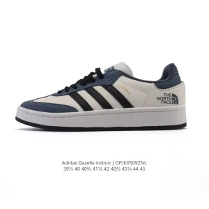Adidas Originals Gazelle Indoor Retro Leather Sneakers with Gum Sole