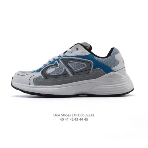 Dior Men's Vintage Chunky Sole Sneakers with Round Toe and Lace-Up