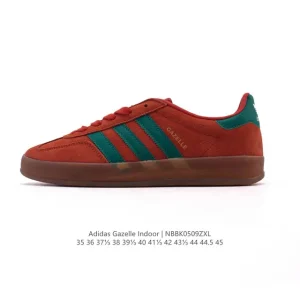 Adidas Originals Gazelle Indoor Retro Leather Sneakers with Gum Sole