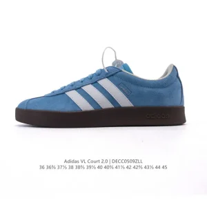 Adidas Vl Court 2.0 Shoes White T-Shape Toe Sneakers