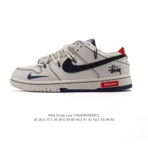 Nike Dunk Low Retro Vintage Basketball Shoes with Leather Upper