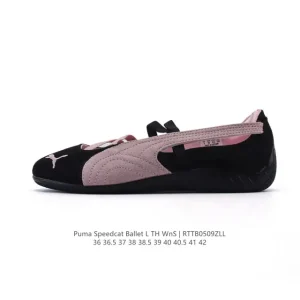 Puma Speedcat Ballet Mary Jane Flats for Women Silver Racing Style