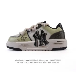 MLB Chunky Liner Basic Unisex Platform Sneakers with Leather Upper
