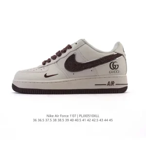 Nike Air Force 1 07 Low White Leather Sneakers with Bubble Sole
