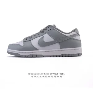 Nike Dunk Low Retro Vintage Basketball Sneakers with Leather Upper